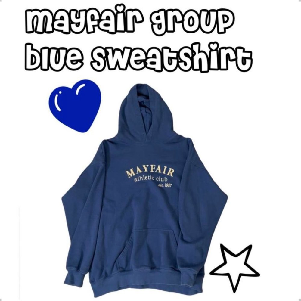 Blue Mayfair Group athletic club sweatshirt